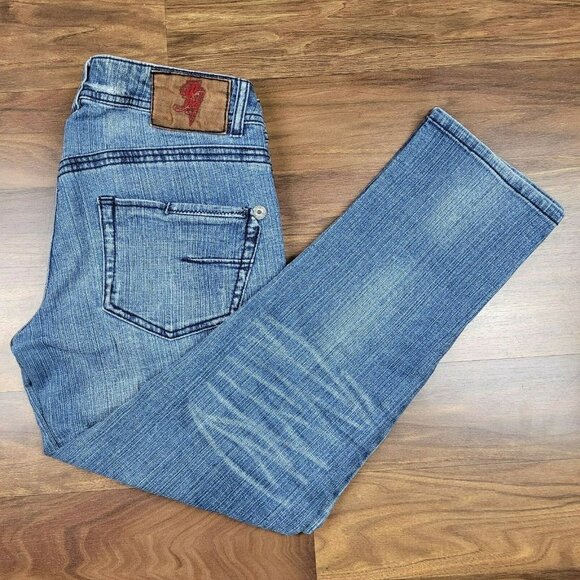 Jolt Brand Womens Blue Denim Distressed Skinny Jeans Size 5 (30x26) EUC - Picture 5 of 7
